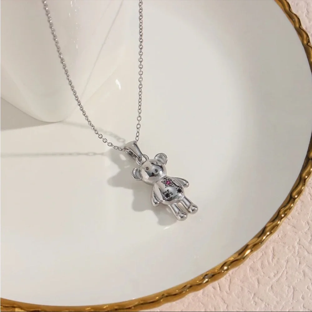 NEW SILVER PENDANT CUTE BEAR NECKLACE, NICE NECKLACE, CUTE NECKLACE - Picture 4 of 4